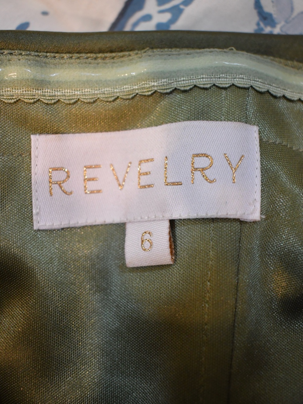 Revelry Saylor Satin Pleated Strapless Maxi Dress in Deep Olive Green 6 - Picture 10 of 12
